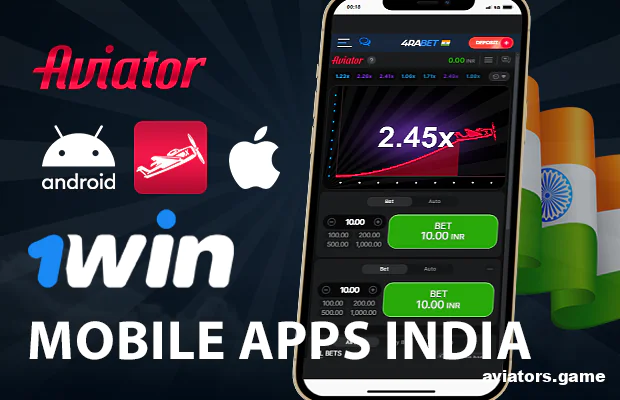 Знімок екрана мобільних застосунків 1Win для гри в Aviator